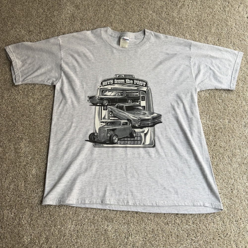 Vintage Jerzees Shirt Mens XL Gray Cars From The Past Tee T-Shirt Automotive